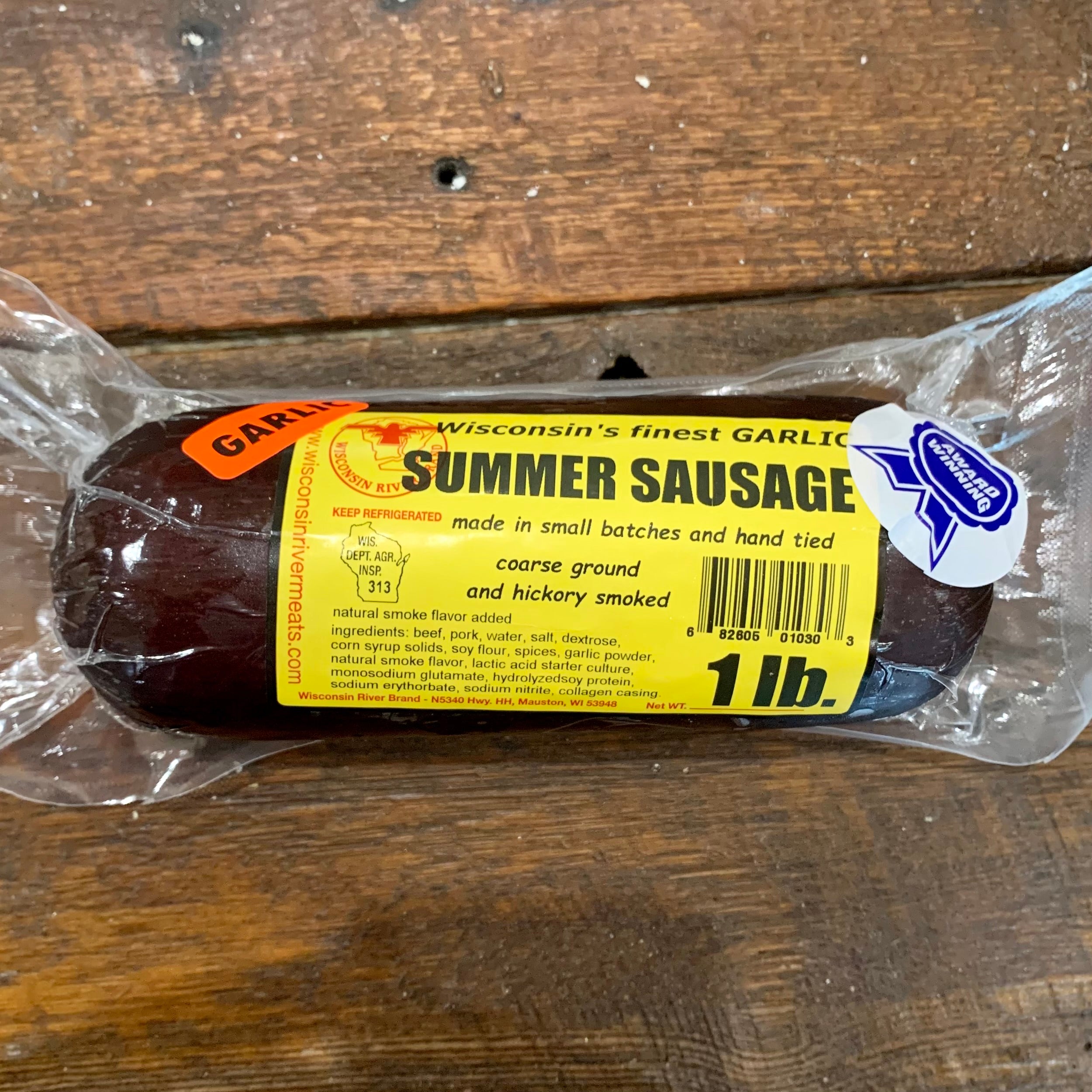Garlic Summer Sausage 1lb Feltz's Dairy Store